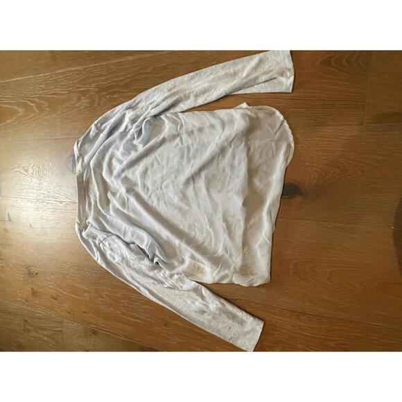 Sandro Paris Light Gray Long Sleeve V-Neck Top Size 1 - Picture 2 of 9